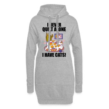 I never quilt alone. I have cats! - Sweat-shirt à capuche long Femme - gris chiné - Devant