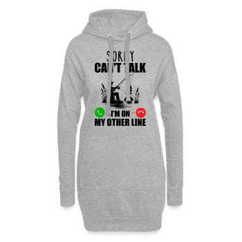 Tut mir leid, ich kann nicht sprechen, ich bin in meiner anderen Leitung - Hoodie-Kleid - Grau meliert - Vorne