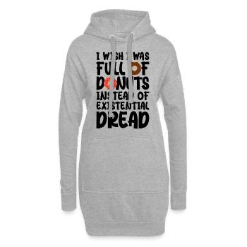 Ich wünschte, ich wäre voller Donuts statt existenzieller - Hoodie-Kleid - Grau meliert - Vorne