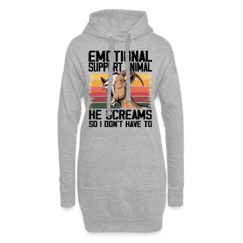 Tier zur emotionalen Unterstützung - Hoodie-Kleid - Grau meliert - Vorne