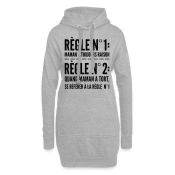 Maman A Toujours Raison - Sweat-shirt à capuche long Femme - gris chiné - Devant