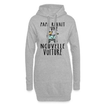 Papa Cadeau Futur Papa - nouvelle voiture de Papa - Sweat-shirt à capuche long Femme - gris chiné - Devant