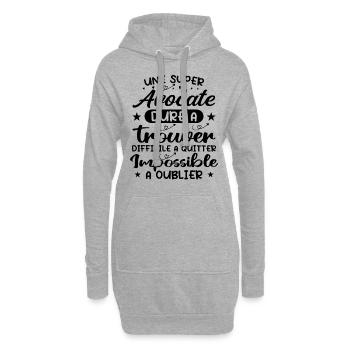 Une Super Avocate - Cadeau avocate - Sweat-shirt à capuche long Femme - gris chiné - Devant