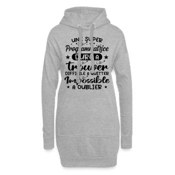 Une Super Programmatrice - Cadeau programmatrice - Sweat-shirt à capuche long Femme - gris chiné - Devant