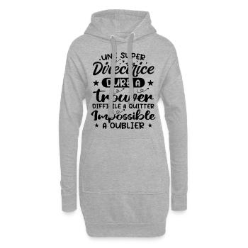 Une Super Directrice - Cadeau directrice - Sweat-shirt à capuche long Femme - gris chiné - Devant