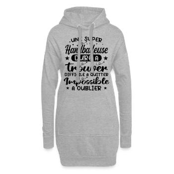 Une Super Handballeuse - Cadeau handballeuse - Sweat-shirt à capuche long Femme - gris chiné - Devant