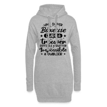 Une Super Boxeuse - Cadeau boxeuse - Sweat-shirt à capuche long Femme - gris chiné - Devant