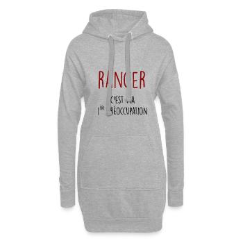 ranger c'est ma 1ère préoccupation - Sweat-shirt à capuche long Femme - gris chiné - Devant