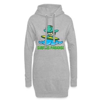 Kawaii Turtle Surfer - Sunglasses and - Hoodie Dress - heather grey - Front