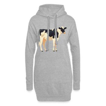 Vache debout - conception simple - Sweat-shirt à capuche long Femme - gris chiné - Devant