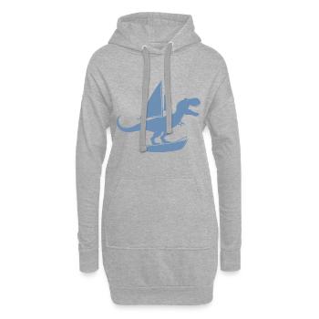 Minimalist dinghy with T-Rex summer - Hoodie Dress - heather grey - Front