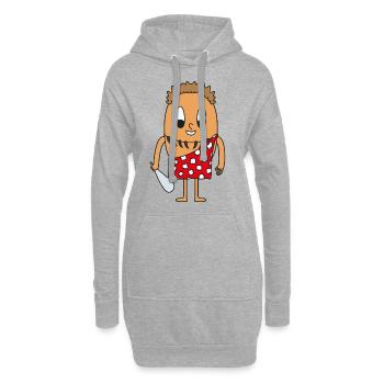 Oeuf d'homme de l'âge de pierre - Sweat-shirt à capuche long Femme - gris chiné - Devant