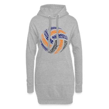 Volley- volley- joueur tenue de joueur de volley- - Sweat-shirt à capuche long Femme - gris chiné - Devant