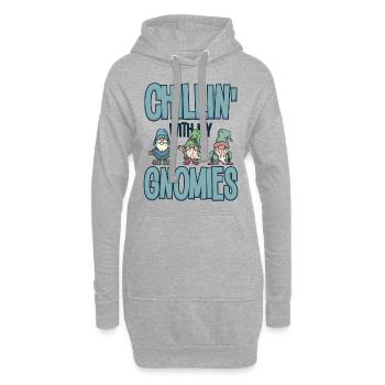 Chillin mit meinen Zwergen Gärtnern Zwergengärtner - Hoodie-Kleid - Grau meliert - Vorne