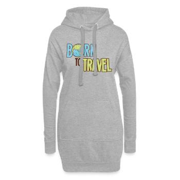 Born To Travel World Traveler Traveler Adventure - Sweat-shirt à capuche long Femme - gris chiné - Devant