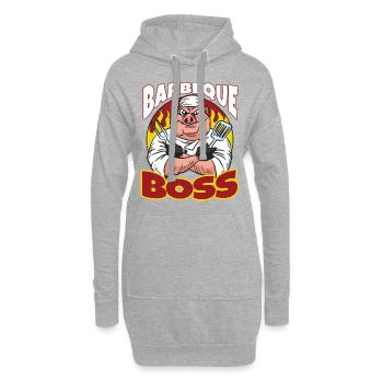 Barbecue Patron Barbecue Party Hommes d’humour Grillen - Sweat-shirt à capuche long Femme - gris chiné - Devant