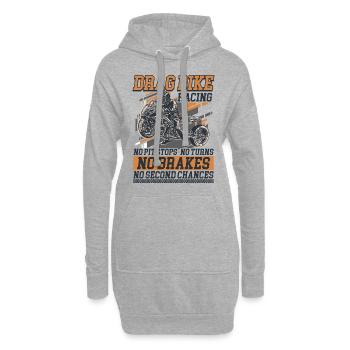 Drag Racing Rennsport Motorsport Motorrad - Hoodie-Kleid - Grau meliert - Vorne