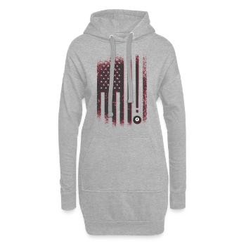 Billard Amerika Flagge - Hoodie-Kleid - Grau meliert - Vorne