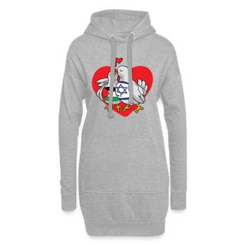 Israel Palästina Freundschaft Liebe Friedenstaube - Hoodie-Kleid - Grau meliert - Vorne
