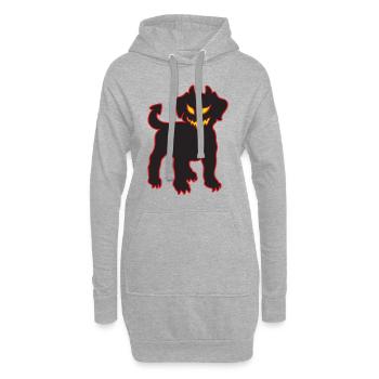 Halloween Devil Dog Chiot démoniaque brillant - Sweat-shirt à capuche long Femme - gris chiné - Devant