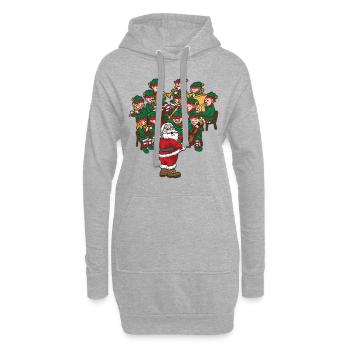 Père Noël Chef d’orchestre de Noël - Sweat-shirt à capuche long Femme - gris chiné - Devant