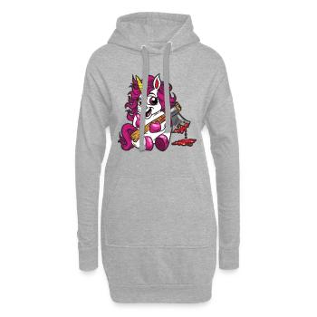 Kawaii Pastell Goth Mord Einhorn - Hoodie-Kleid - Grau meliert - Vorne