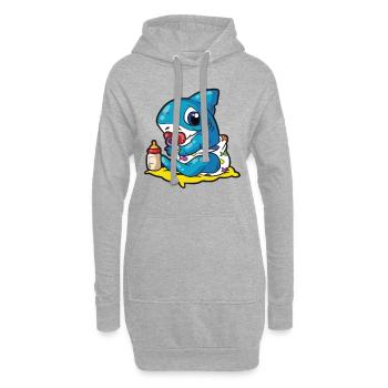 dans les couches ABDL DDLG Littlespace - Sweat-shirt à capuche long Femme - gris chiné - Devant