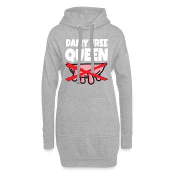 Lait d’avoine Queen sans produits laitiers intolérance au lactose - Sweat-shirt à capuche long Femme - gris chiné - Devant