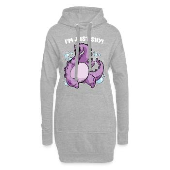 Ich bin nur schüchtern Das Monster von Loch Ness - Hoodie-Kleid - Grau meliert - Vorne