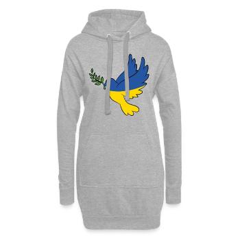 Ukrainische Friedenstaube - Hoodie-Kleid - Grau meliert - Vorne