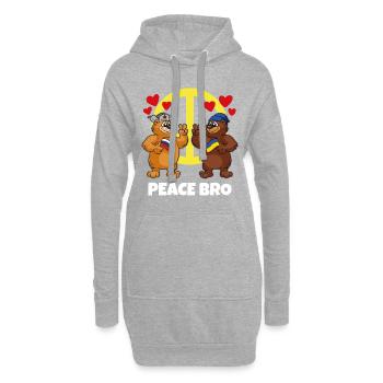 Peace Brother Russe Ukrainien Ours Frère Folk - Sweat-shirt à capuche long Femme - gris chiné - Devant