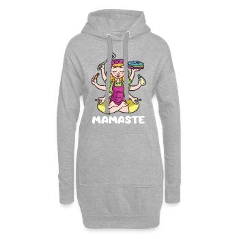 Mamaste Mama Mère Yoga Pose - Sweat-shirt à capuche long Femme - gris chiné - Devant