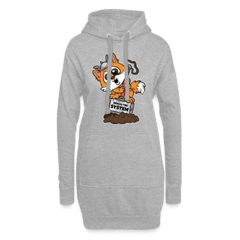 Écrasez le système anarchiste Corgi - Sweat-shirt à capuche long Femme - gris chiné - Devant