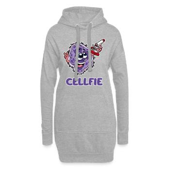 Cellfie - Sweat-shirt à capuche long Femme - gris chiné - Devant