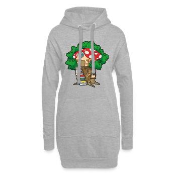 Cozy Tree Cottage Toad Tree Fort House - Sweat-shirt à capuche long Femme - gris chiné - Devant