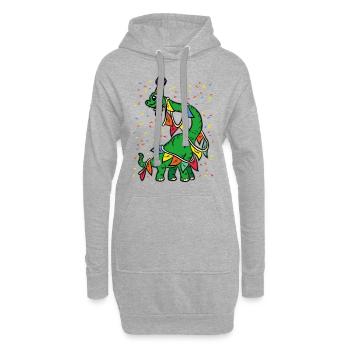 Geburtstagsfeier Dino - Hoodie-Kleid - Grau meliert - Vorne