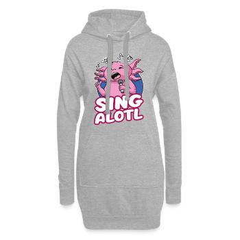 12 Funny Axolotl Sing Alotl Singer copy - Hoodie-Kleid - Grau meliert - Vorne