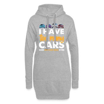 18 J’ai trop de voitures dit aucun gars de voiture jamais copié - Sweat-shirt à capuche long Femme - gris chiné - Devant