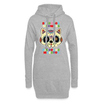 Dia De Los Meowtos - Hoodie-Kleid - Grau meliert - Vorne