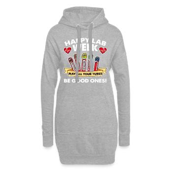 Happy Lab Woche - Hoodie-Kleid - Grau meliert - Vorne