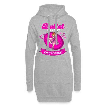 Ballet Girl Ballerina Danseuse - Sweat-shirt à capuche long Femme - gris chiné - Devant