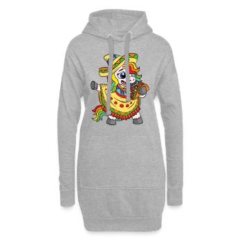 Einhorn Tacos Cinco De Mayo Kinder - Hoodie-Kleid - Grau meliert - Vorne