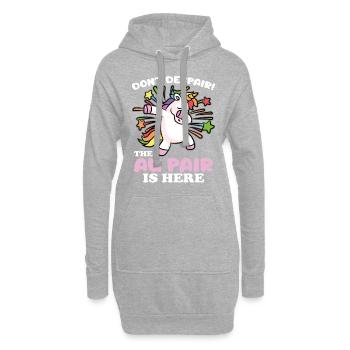 Verzweifeln Sie nicht, das Au Pair ist da - Hoodie-Kleid - Grau meliert - Vorne