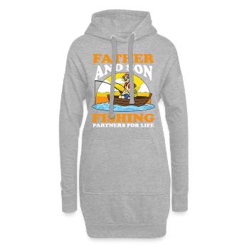 Père et Fils Pêche - Sweat-shirt à capuche long Femme - gris chiné - Devant