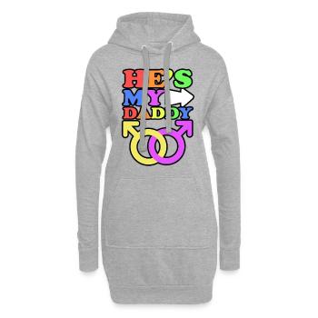 Er ist mein Papa Homosexuell Eltern Kind mit 2 - Hoodie-Kleid - Grau meliert - Vorne