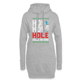 Ho Ho Hole In One lustiger Golf-Weihnachtswitz - Hoodie-Kleid - Grau meliert - Vorne