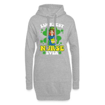 L’infirmière la plus heureuse Irish St. - Sweat-shirt à capuche long Femme - gris chiné - Devant