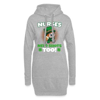 Krankenschwestern brauchen auch Schüsse St. - Hoodie-Kleid - Grau meliert - Vorne