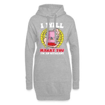 Ich werde dich heiraten Offizieller ordinierter - Hoodie-Kleid - Grau meliert - Vorne