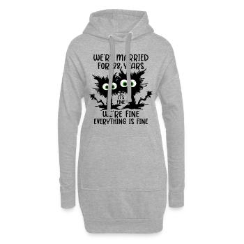 28 ans marié oeillet cadeau de mariage - Sweat-shirt à capuche long Femme - gris chiné - Devant